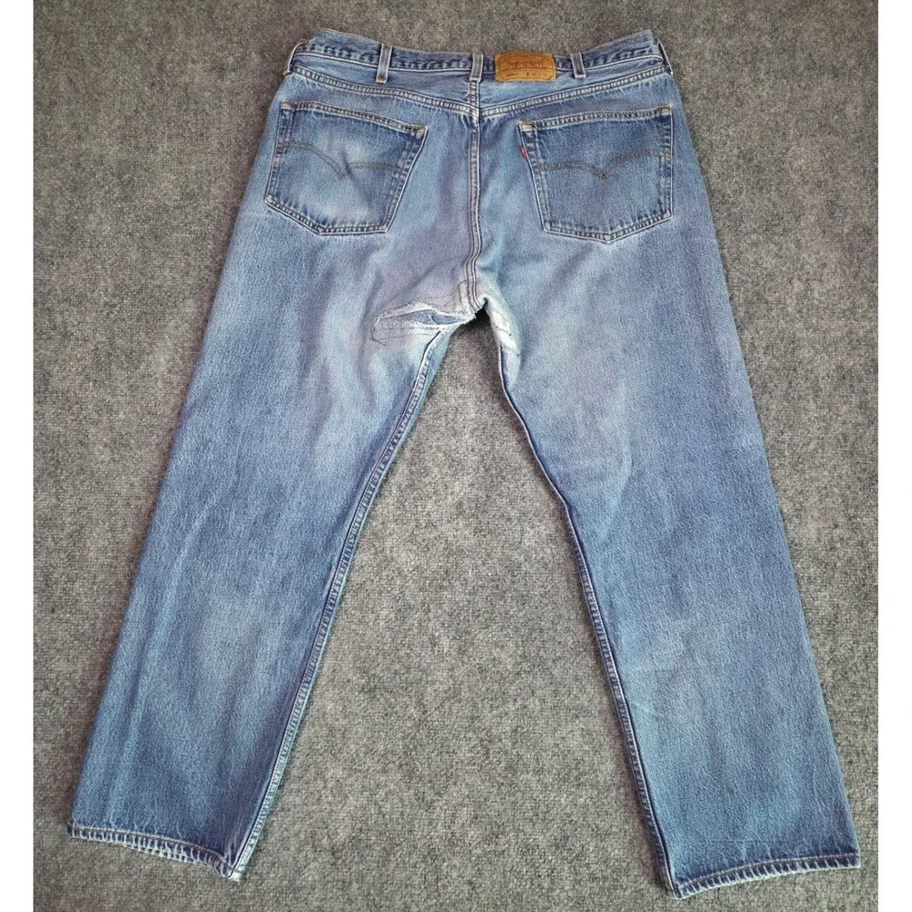 Vintage Levi's 501xx Jeans Mens 39x28 USA Made Button Fly Distressed Straight